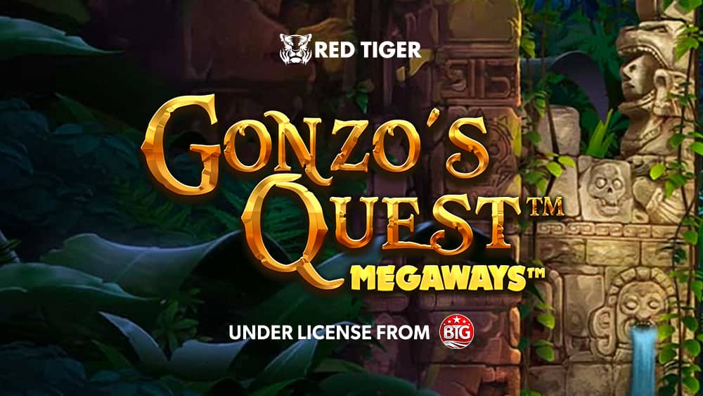 Ecrã do jogo Gonzo's Quest Megaways, da Red Tiger Gaming